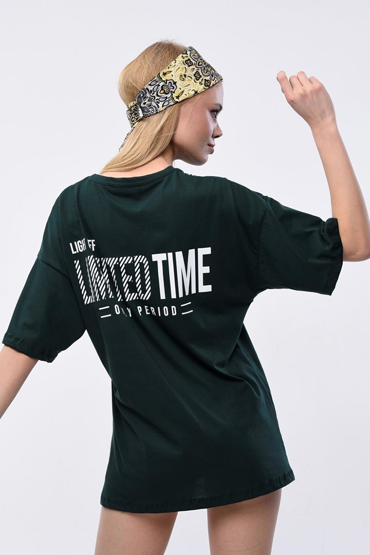 Kadın Limited Time Baskılı Oversize T-shirt