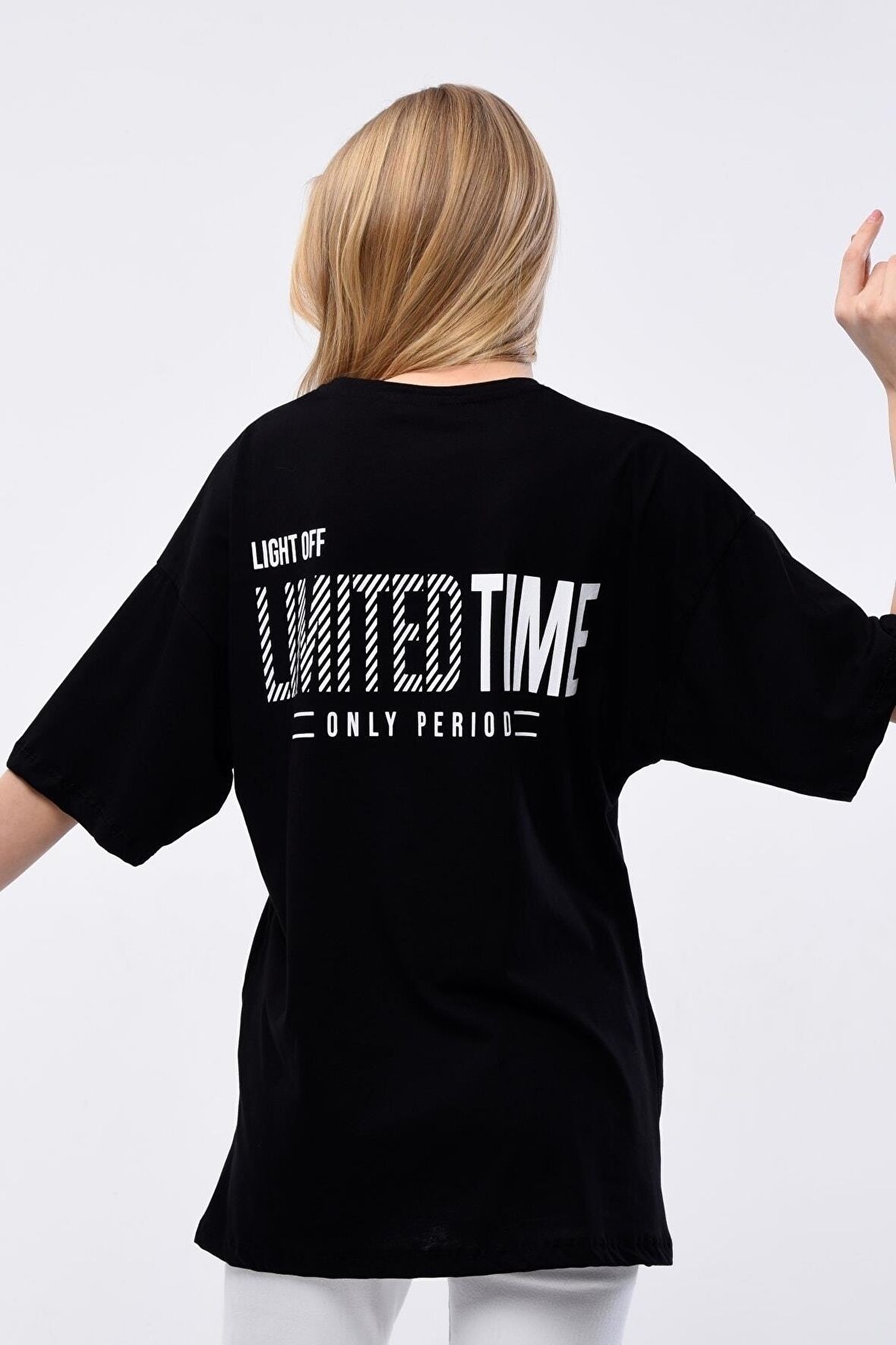 Kadın Limited Time Baskılı Oversize T-shirt