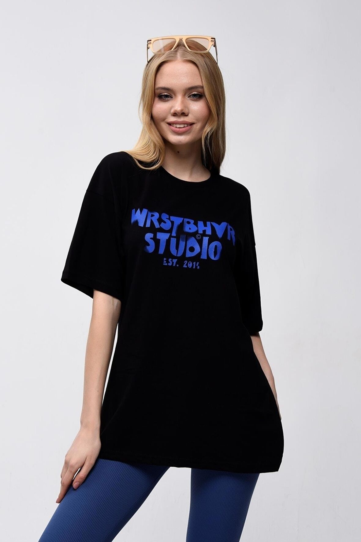 Kadın Wrstbhvr Est. 2014 Baskılı Oversize T-shirt