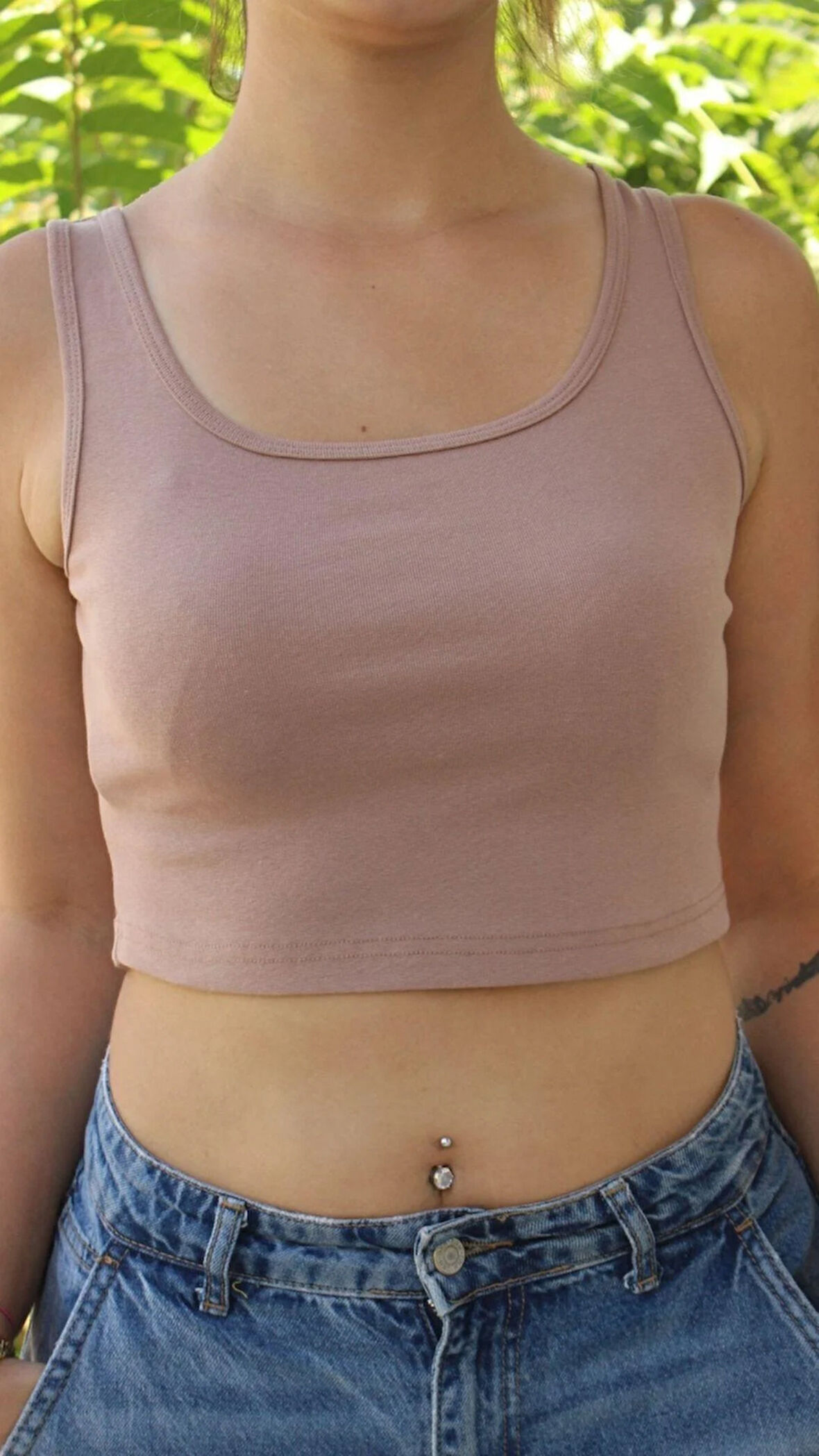 Kadın Sütlü Kahve Basic Ribana Atlet Crop – Likralı Spor Üst