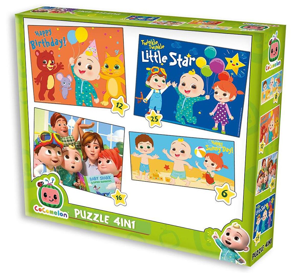 Cocomelon 4 In 1 3+ Yaş Büyük Boy Puzzle 6 - 12 - 16 - 25 Parça