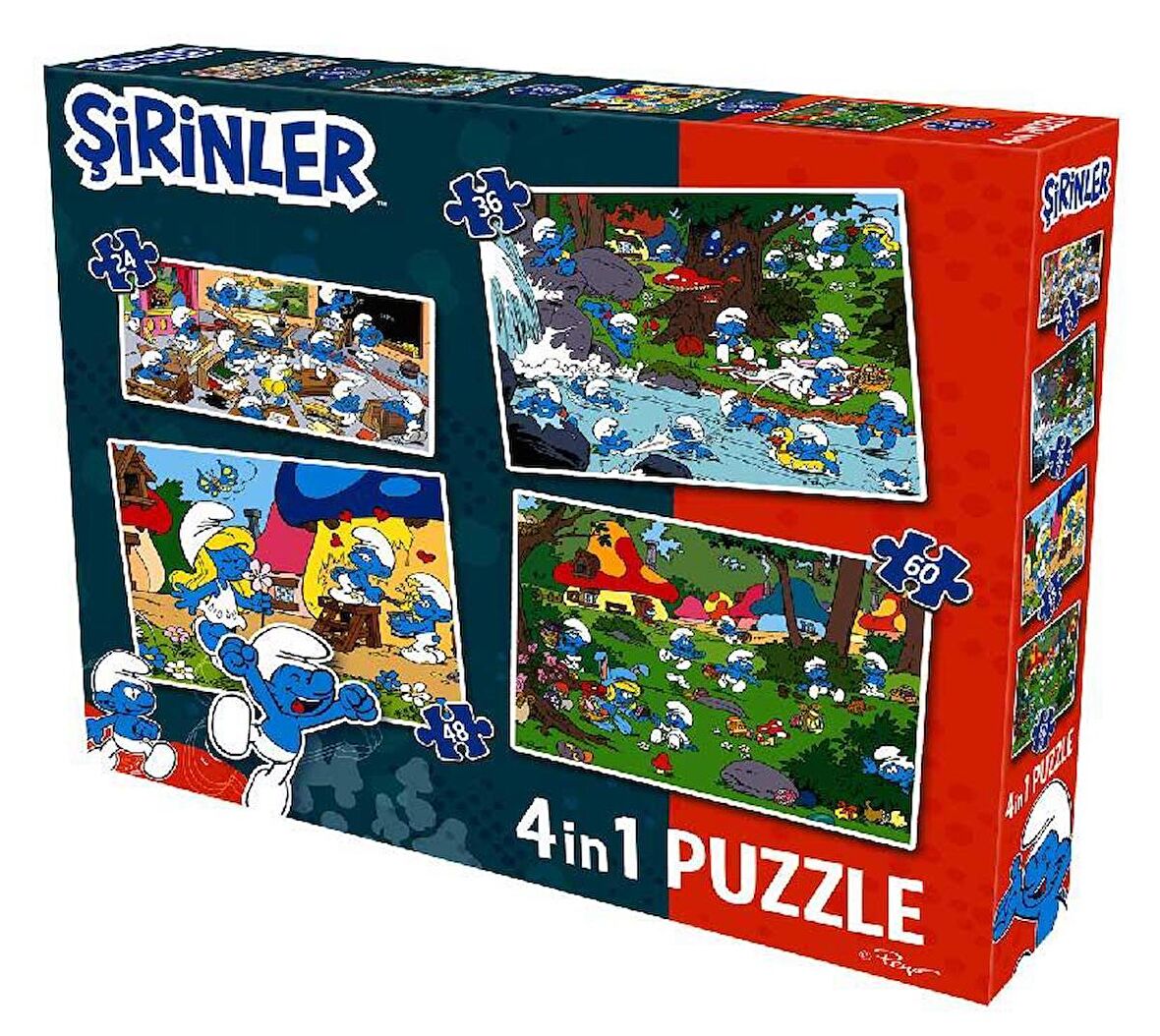 Şirinler SRN7682 3+ Yaş Orta Boy Puzzle 24 - 36 - 48 - 60 Parça 