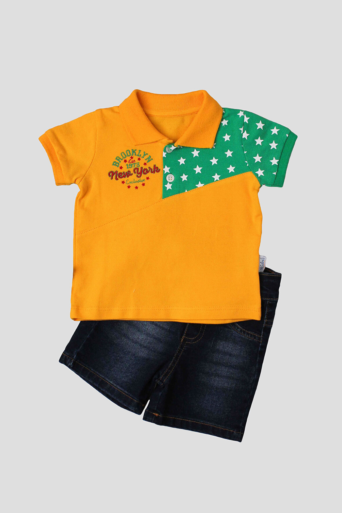 Broklyn Nakışlı Yıldız Baskılı Kaprili Lacoste Erkek 2'li Alt Üst Takım