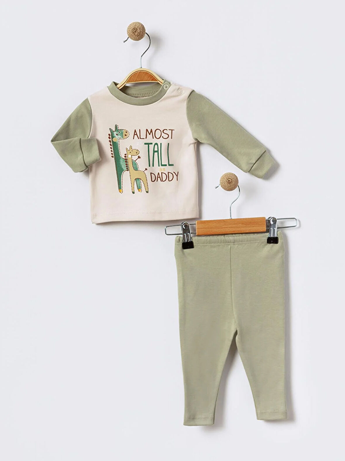 %100 Pamuklu  Yenidogan Unisex  Kiz Erkek Pamuk Desenli  2'li Bebek Pijama Takımı