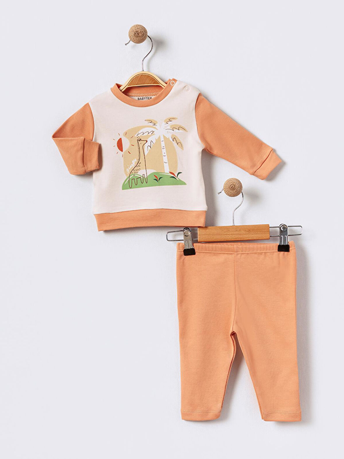 %100 Pamuklu  Yenidogan Unisex  Kiz Erkek Pamuk Desenli  2'li Bebek Pijama Takımı