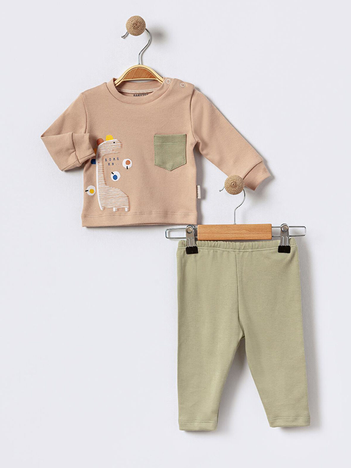 %100 Pamuklu  Yenidogan Unisex  Kiz Erkek Pamuk Desenli  2'li Bebek Pijama Takımı