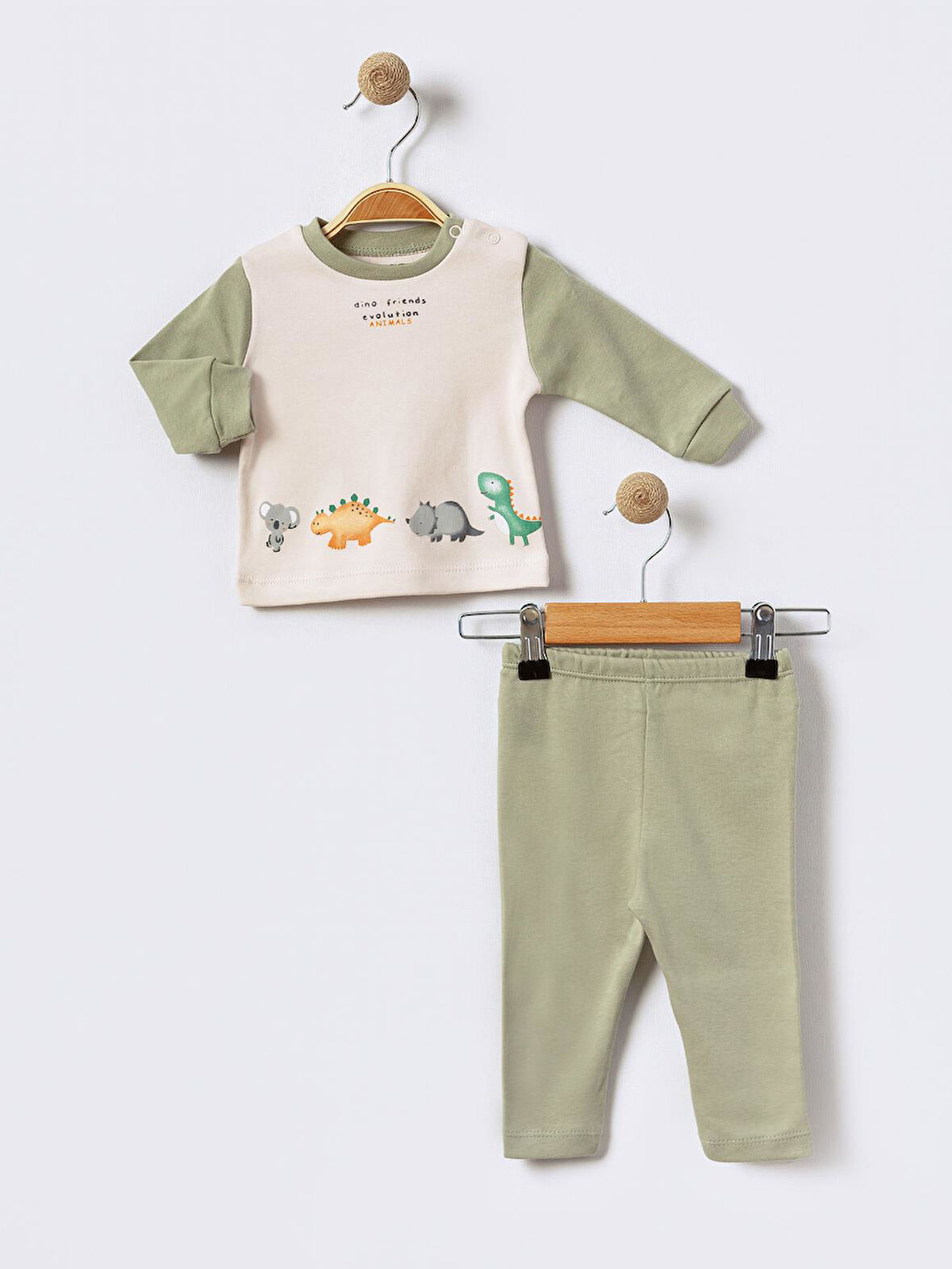 %100 Pamuklu  Yenidogan Unisex  Kiz Erkek Pamuk Desenli  2'li Bebek Pijama Takımı