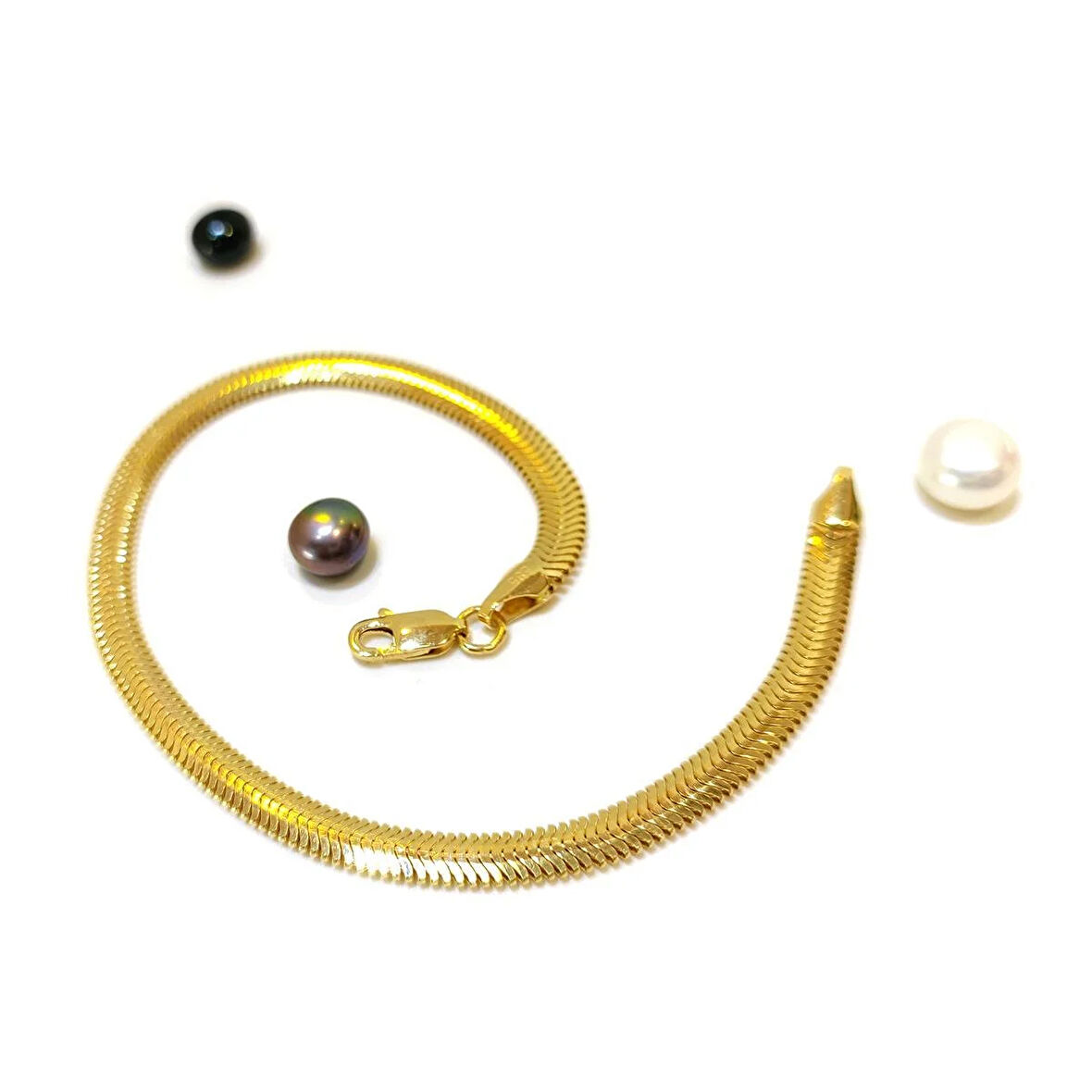 4.3mm Balık Sırtı Zincir Bileklik Künye 14 Ayar Altın HD VİDEOLU
