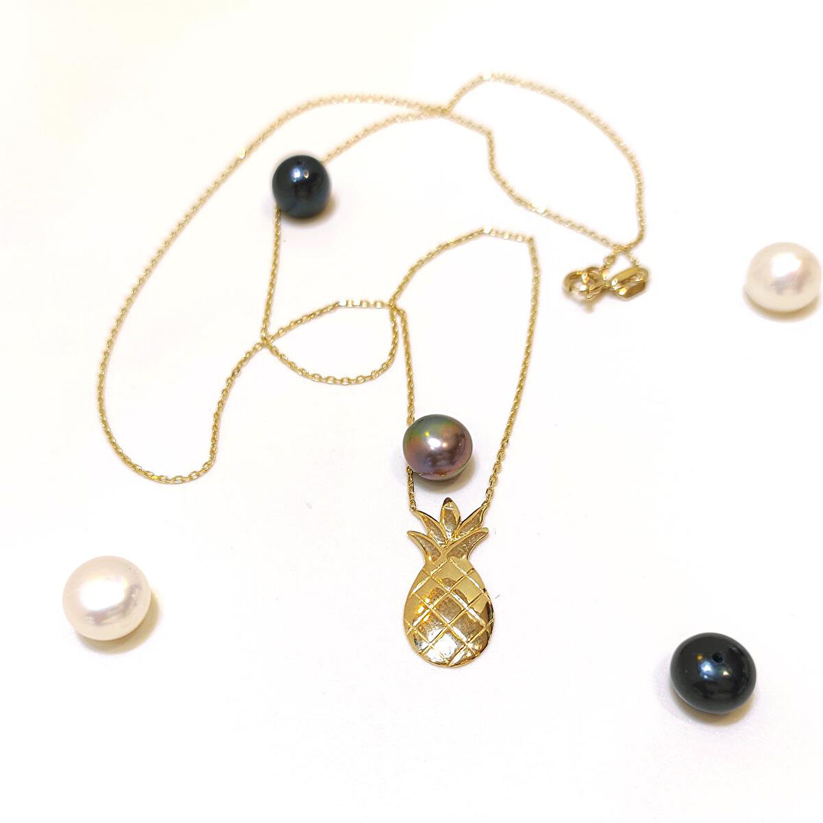 Ananas Kolye 14 Ayar Altın HD VİDEOLU