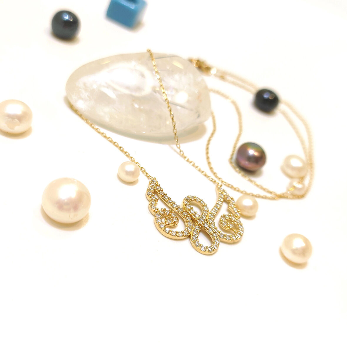 Sonsuzluk ve Melek Kanadı Kolye 14 Ayar Altın  HD VİDEOLU