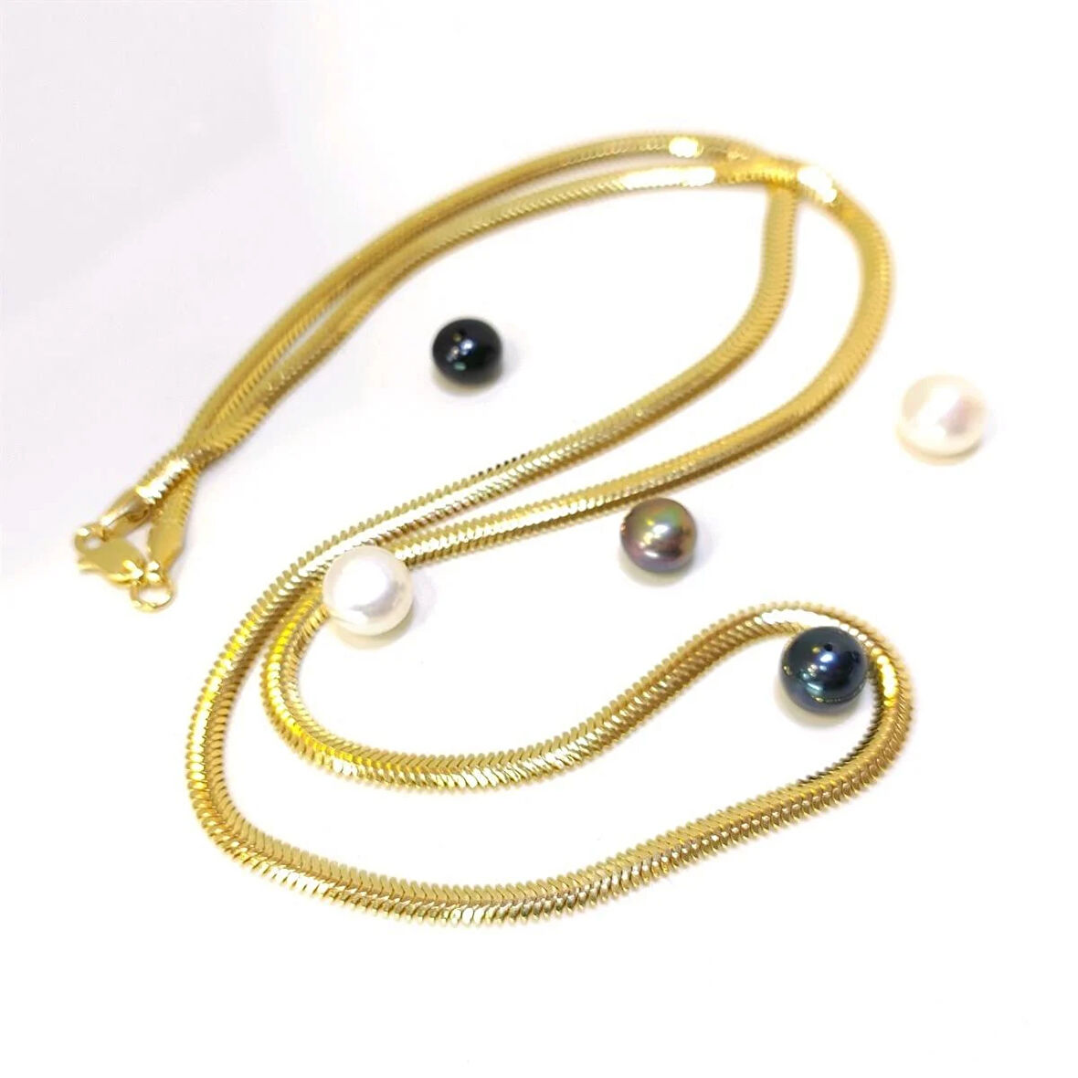 3.5mm 45cm Balık Sırtı Zincir Kolye 14 Ayar Altın HD VİDEOLU