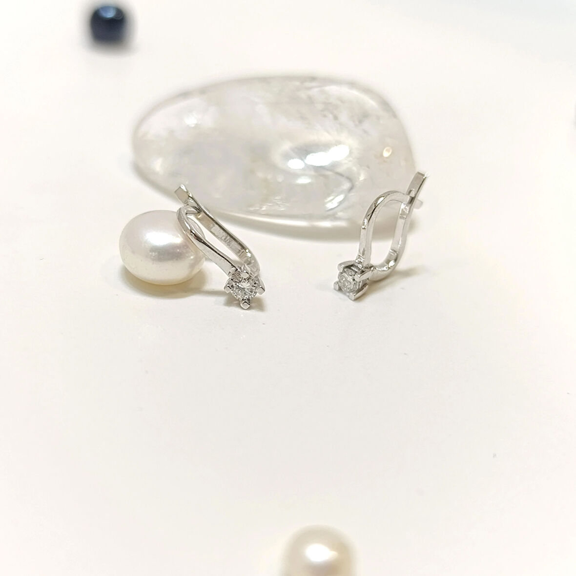0.18ct F Color Pırlanta Tek Taş Küpe 14 Ayar Altın HD VİDEOLU