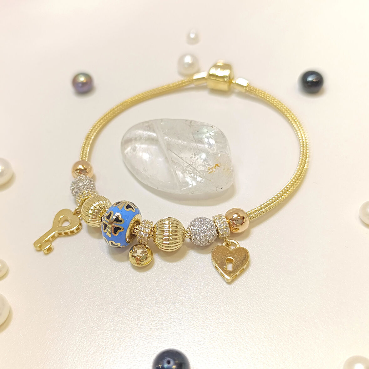 Çaharm Şans Bileklik Künye 14 Ayar Altın HD VİDEOLU