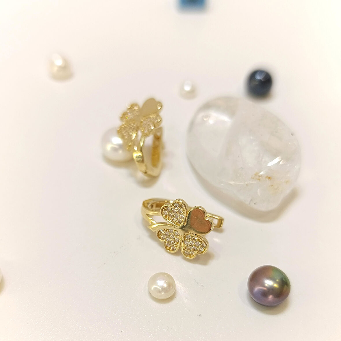 Yonca Küpe 14 Ayar Altın HD VİDEOLU