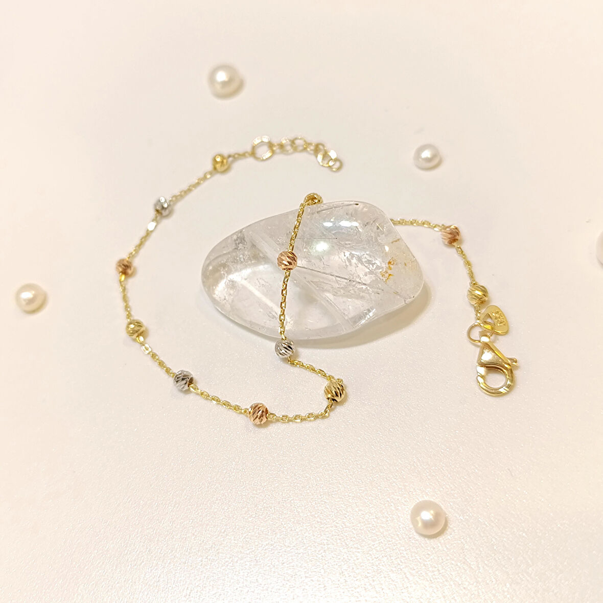 Dorika toplu Forse Zincirli Bileklik Künye 14 Ayar Altın HD VİDEOLU