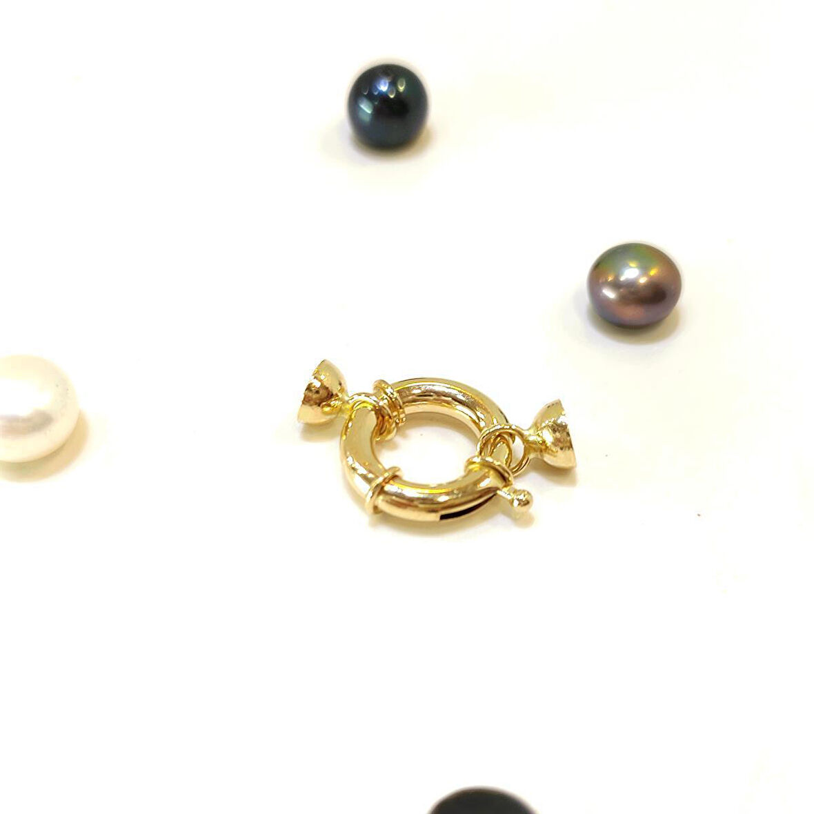 13mm Gemici İnci Kilit Klips 14 Ayar Altın HD VİDEOLU