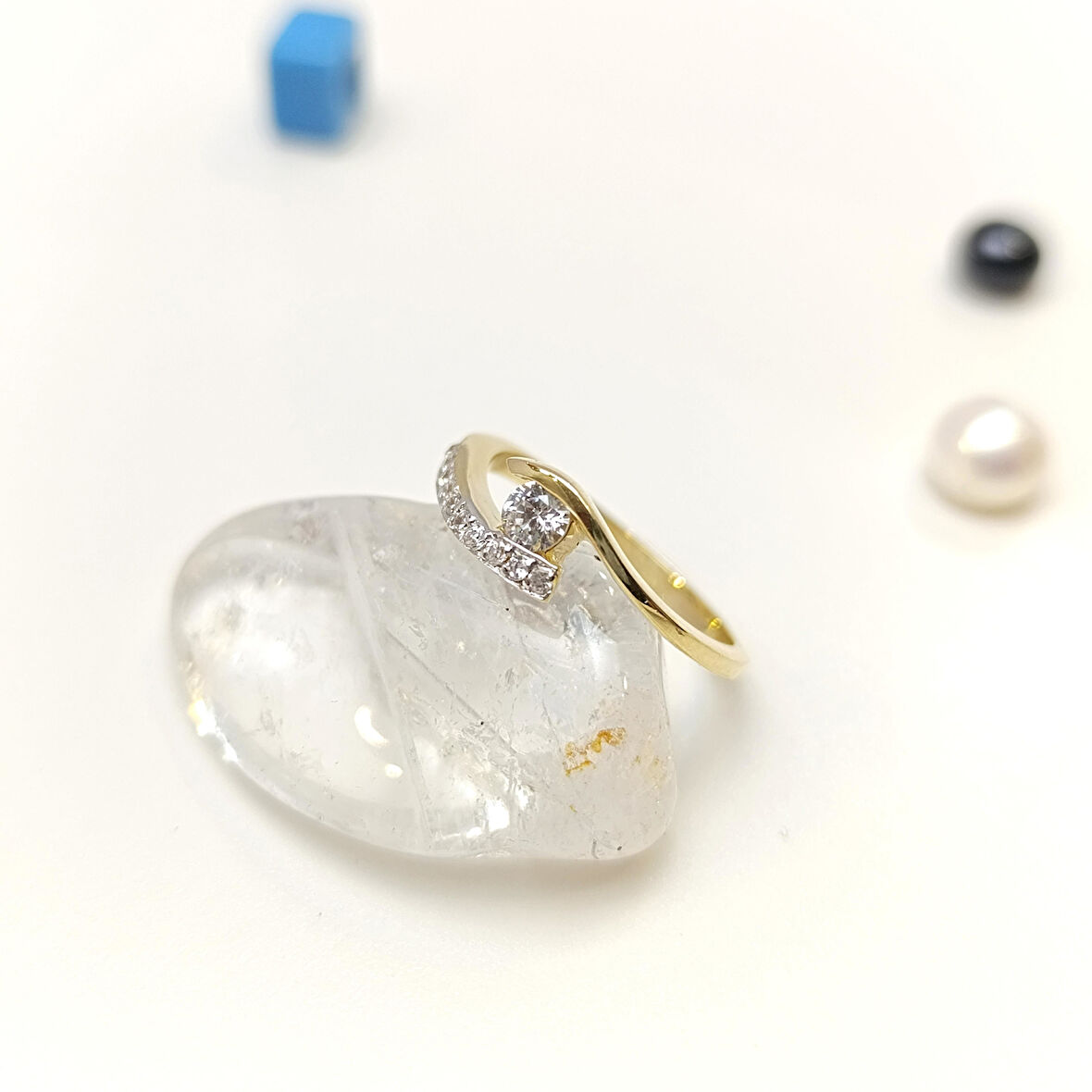 Tek Taş Yüzük 14 Ayar Altın HD VİDEOLU