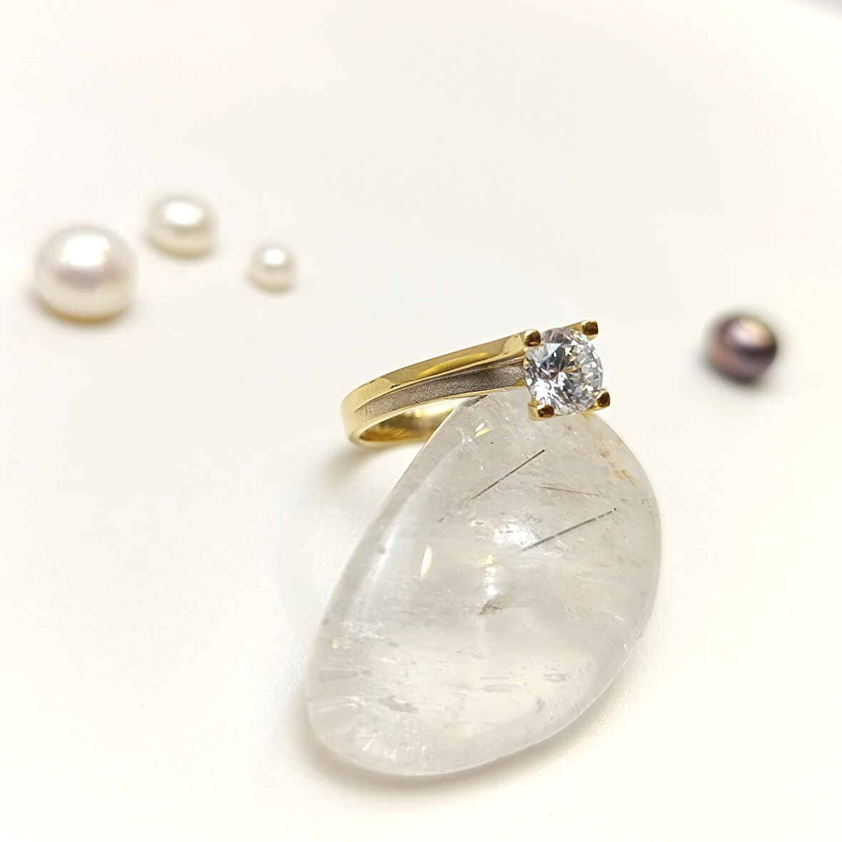 Tek Taş Yüzük 14 Ayar Altın HD VİDEOLU