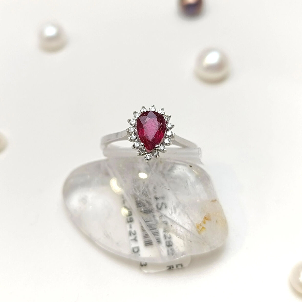 1,01ct Yakut Pırlanta Damla Taşlı  Yüzük 14 Ayar Altın HD VİDEOLU