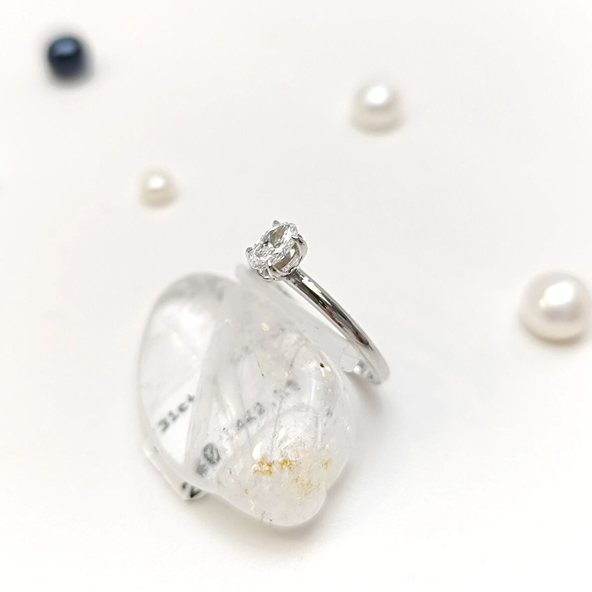 0.31ct F Oval Pırlanta Tek Taş Yüzük 14 Ayar Altın HD VİDEOLU