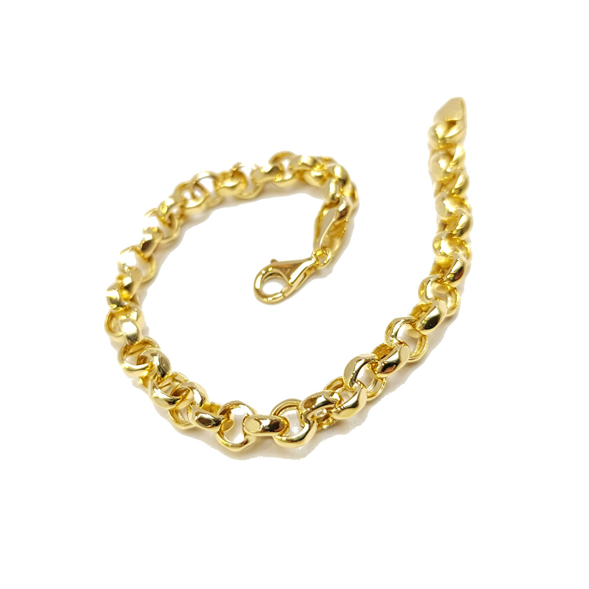 6.6mm Rolo Doç Zincir Bileklik Künye 14 Ayar Altın HD VİDEOLU