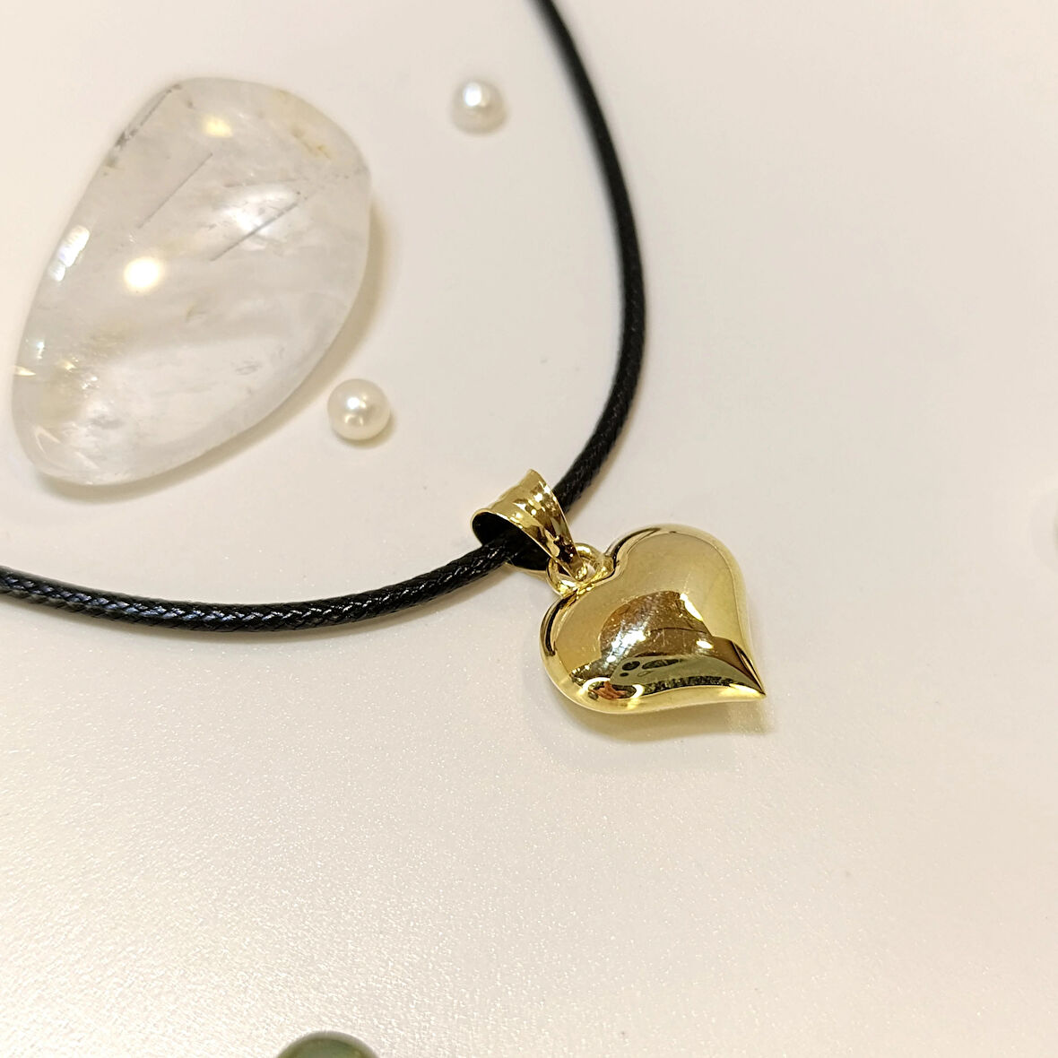 14.5mm Kalp Kolye 14 Ayar Altın HD VİDEOLU