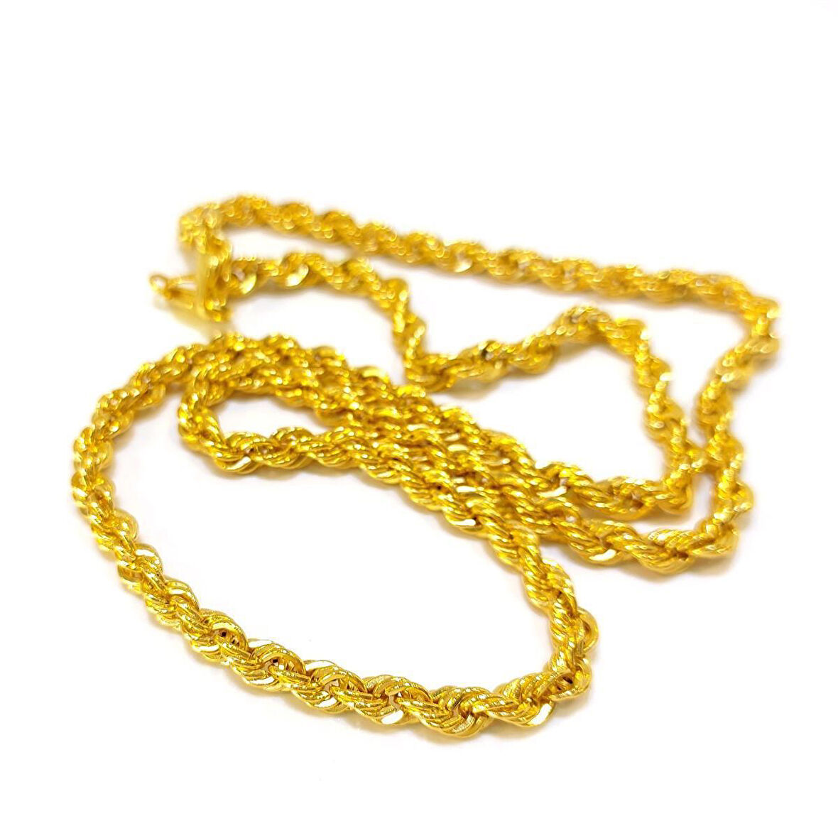 70cm 3.8mm Halat Zincir 14 Ayar Altın 4K VİDEOLU