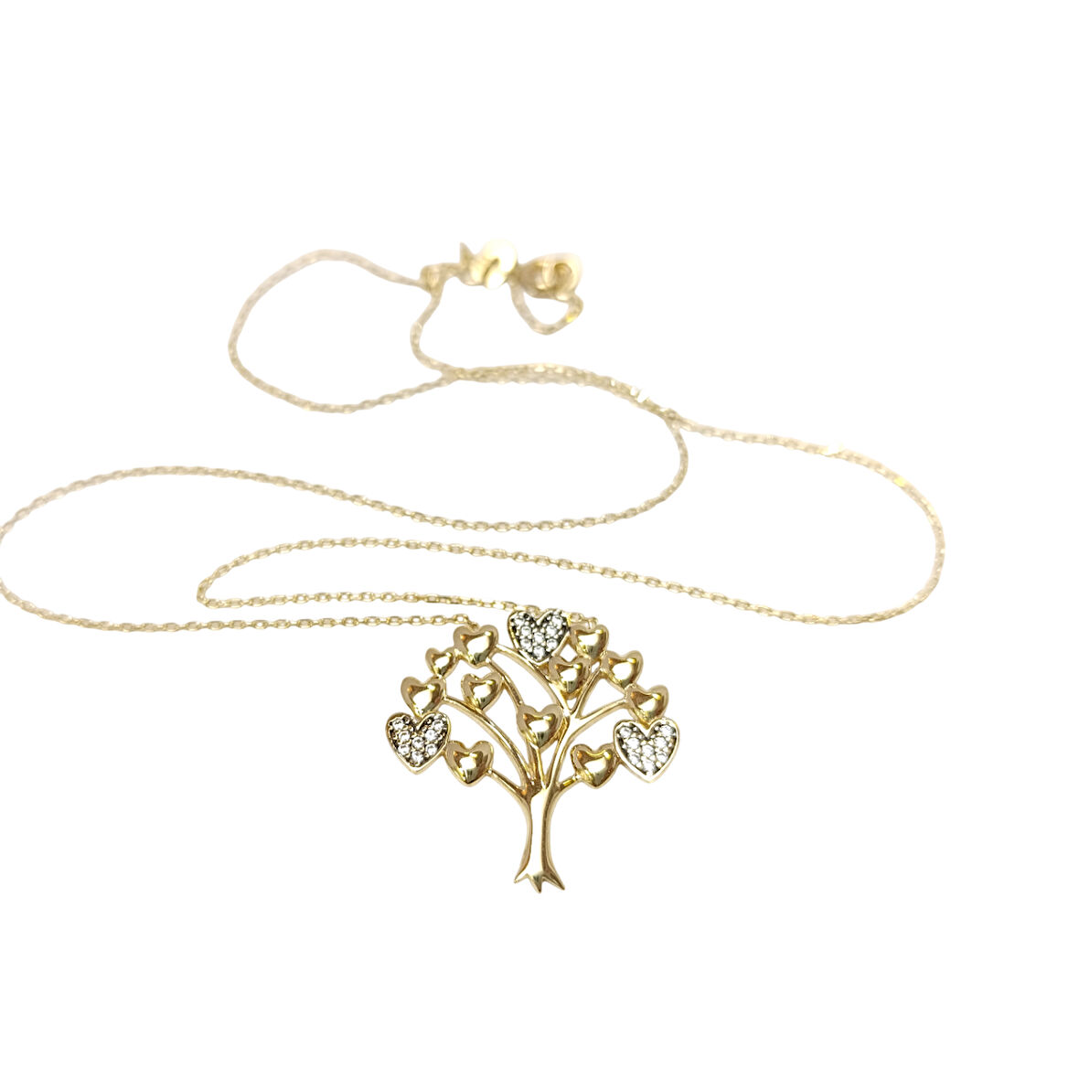 Kalpli Hayat Ağacı Kolye 14 Ayar Altın HD VİDEOLU