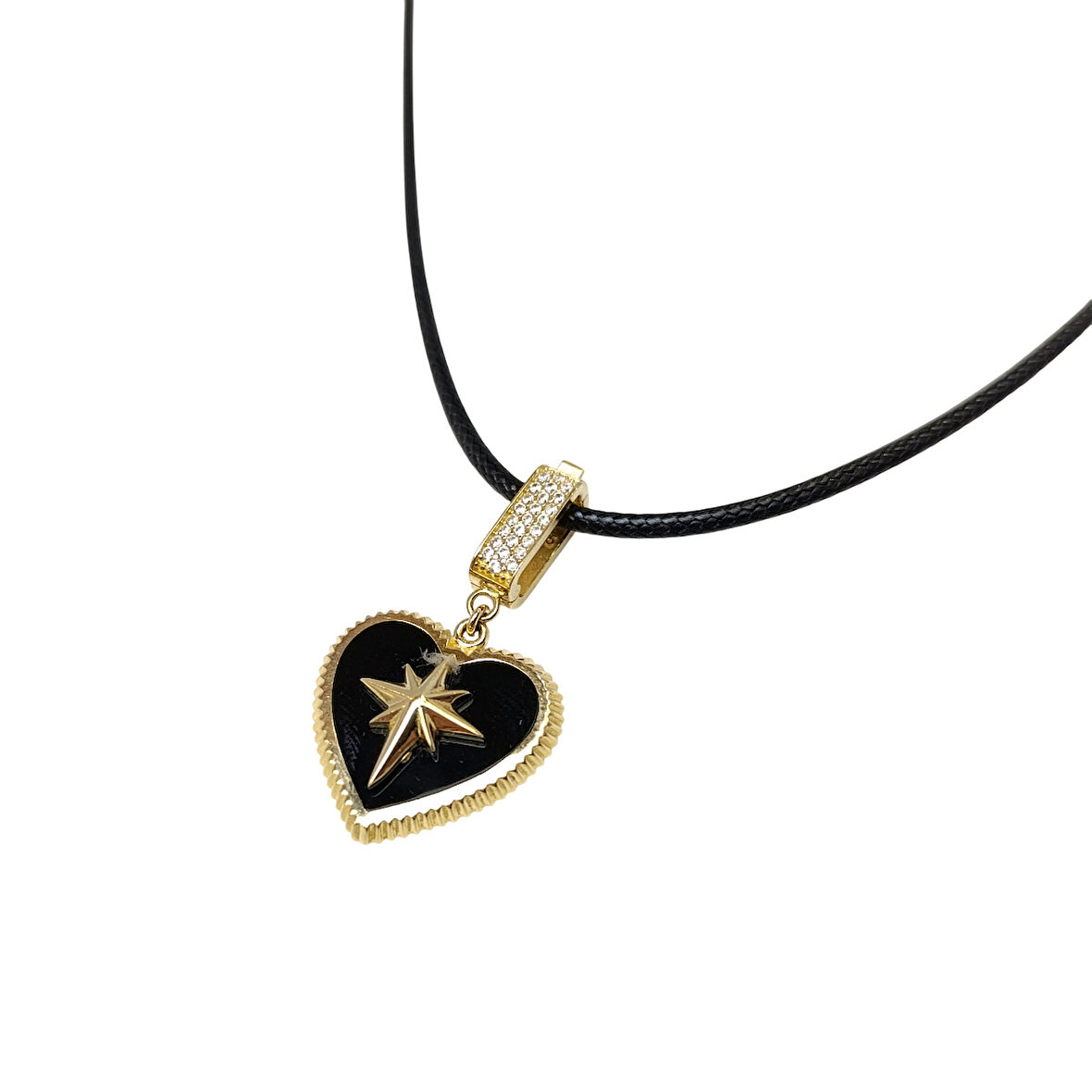 Madalyon Kalpli Kuzey Yıldızı Kolye 14 Ayar Altın HD VİDEOLU