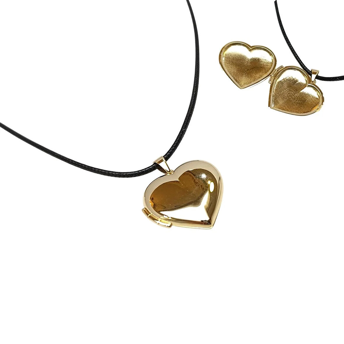 30mm Açılır Kalpli Resim Kutusu Kolye 14 Ayar Altın  HD VİDEOLU