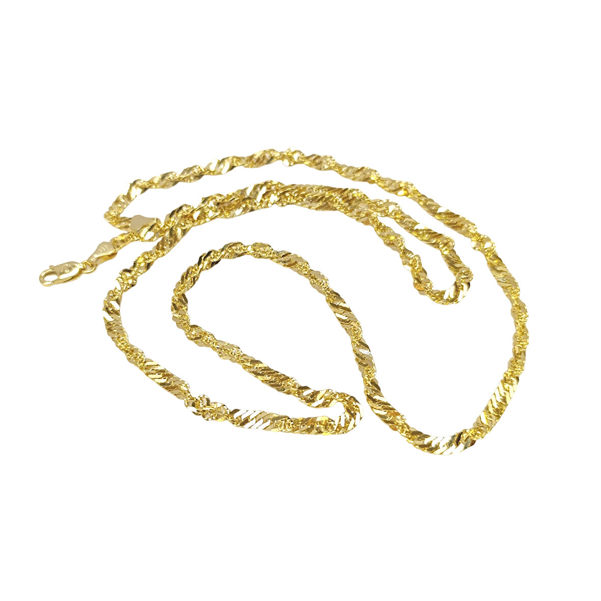 60cm 3.5mm Singapur Fırfır Zincir Kolye 14 Ayar Altın HD VİDEOLU