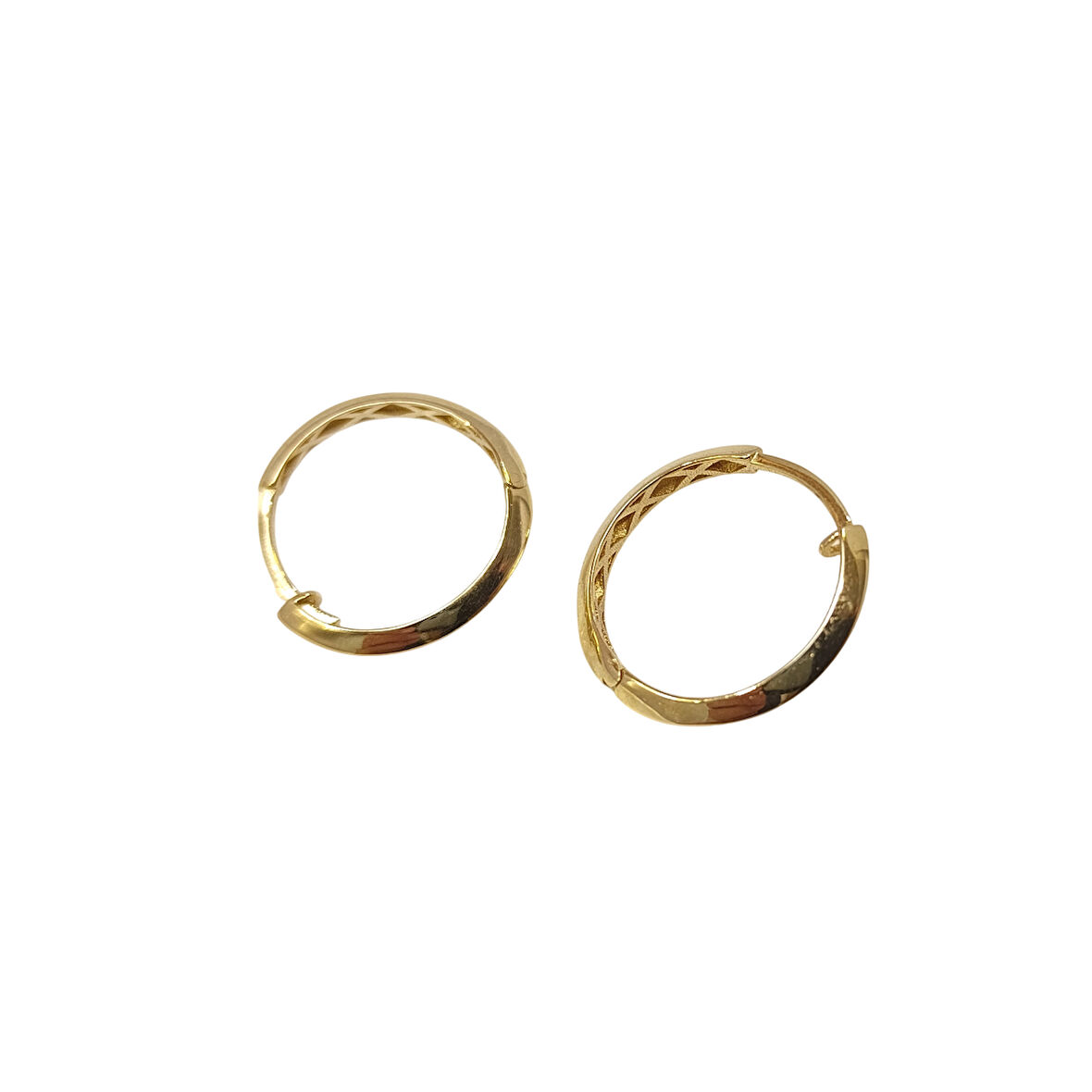 20mm Klasik Piramit Halka Küpe 14 Ayar Altın HD VİDEOLU