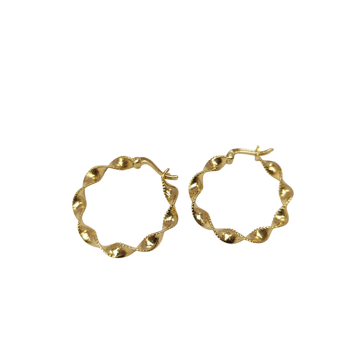 22mm Burgu Halka Küpe 14 Ayar Altın HD VİDEOLU