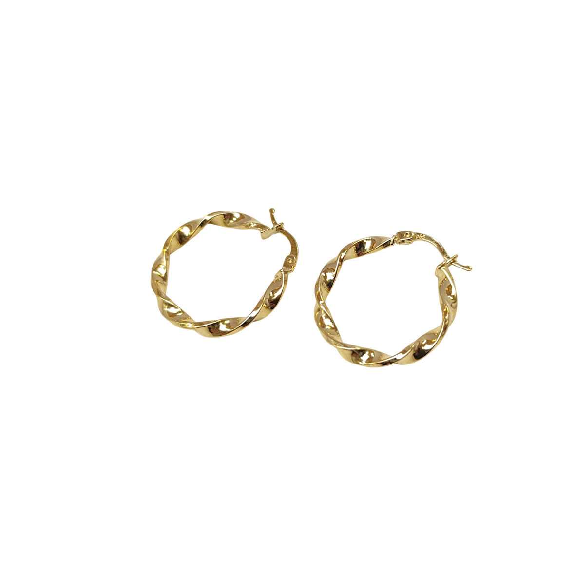 25mm Burgu Halka Küpe 14 Ayar Altın HD VİDEOLU