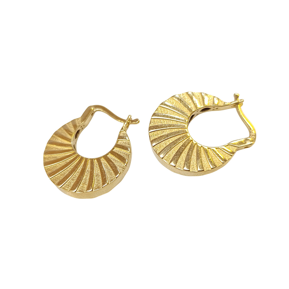 23.2mm Güneş Halka Küpe 14 Ayar Altın HD VİDEOLU