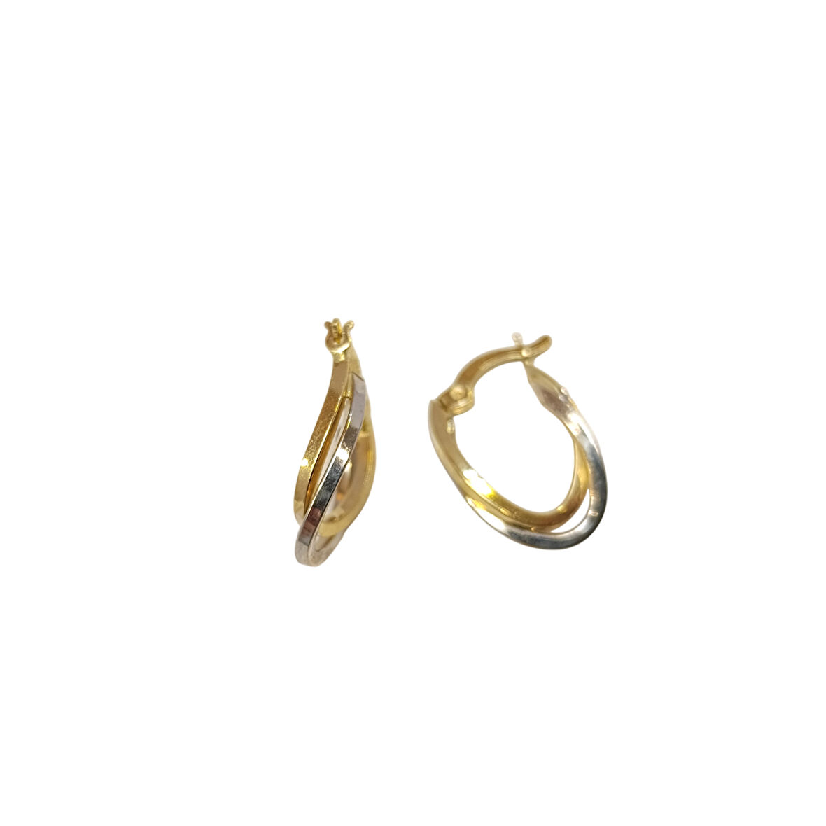 21mm İkili Halka Küpe 14 Ayar Altın HD VİDEOLU