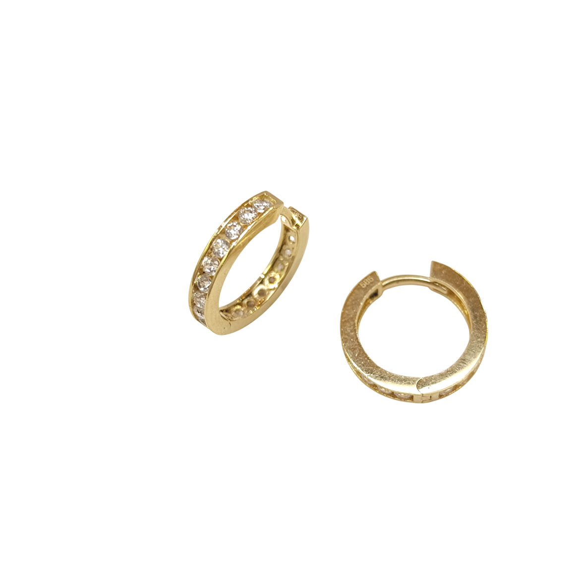 16.8mm Su Yolu Halka Küpe 14 Ayar Altın HD VİDEOLU