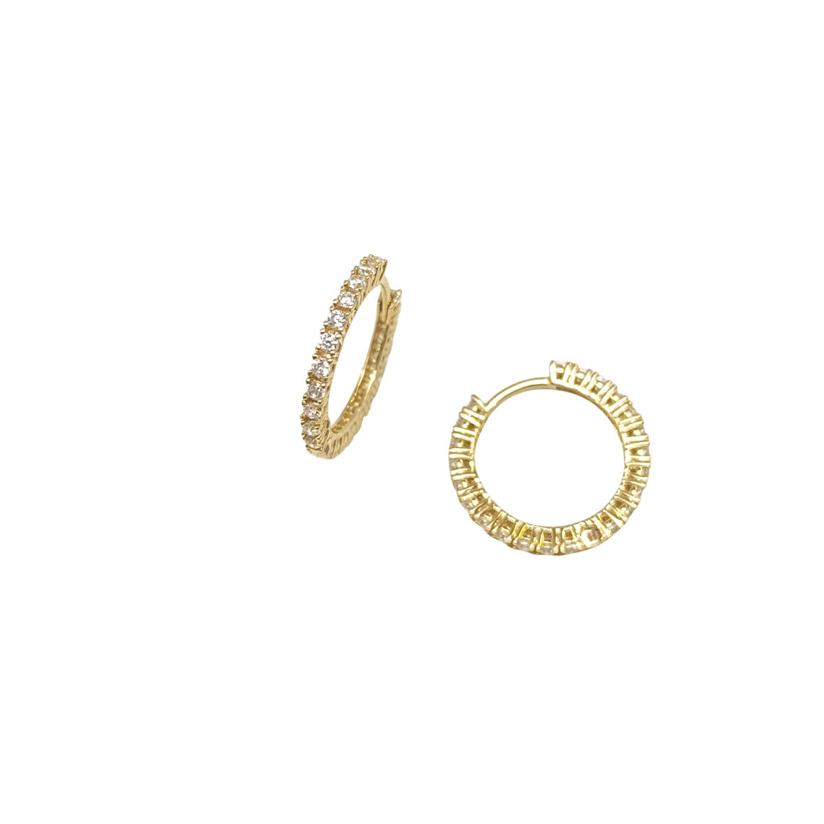 20mm Tam Tur Su Yolu Halka Küpe 14 Ayar Altın HD VİDEOLU