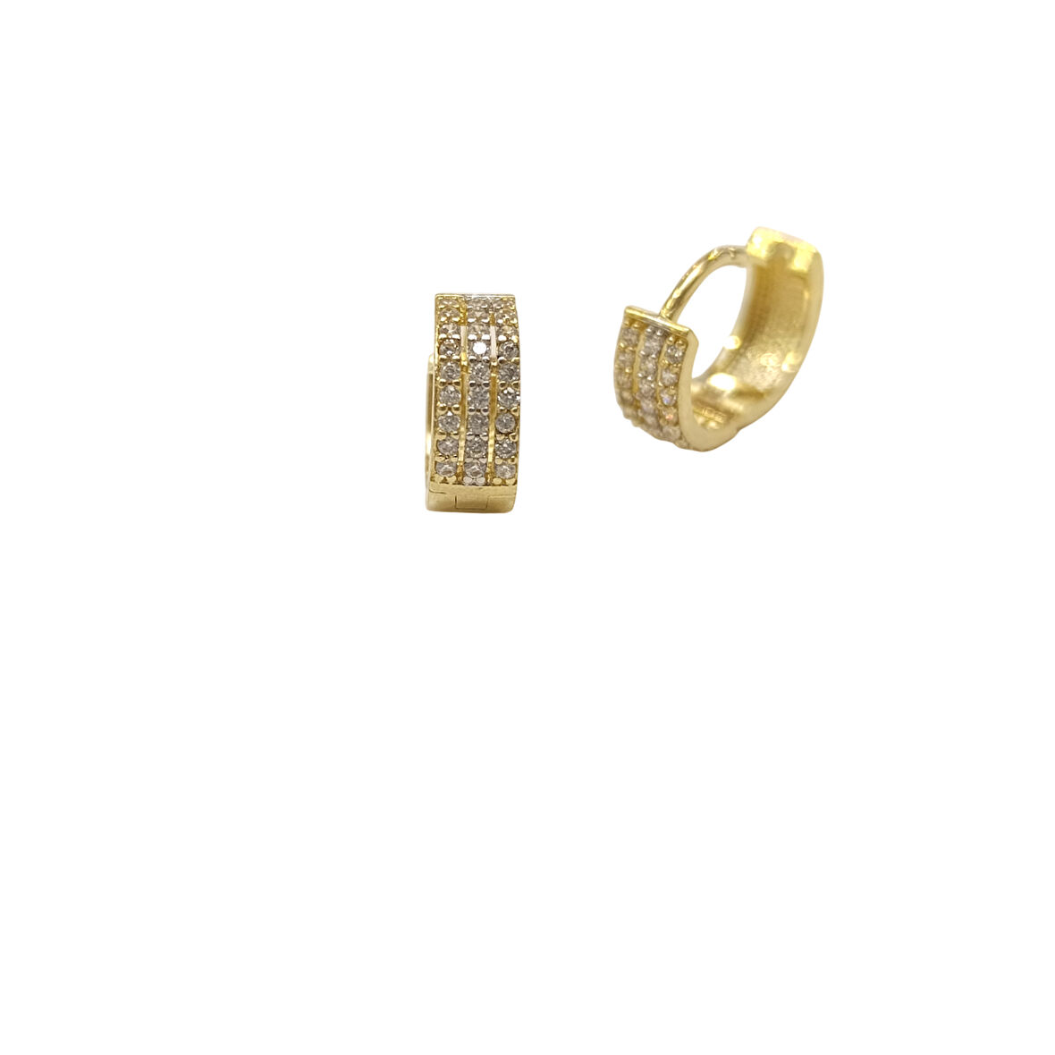 12mm Su Yolu Halka Küpe 14 Ayar Altın HD VİDEOLU