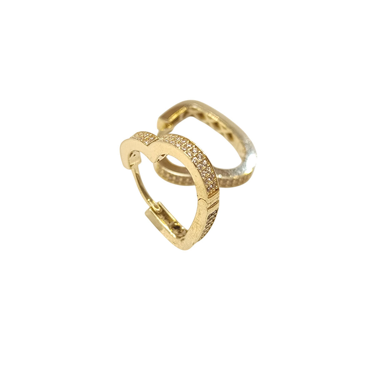 22mm Kalpli Su Yolu Halka Küpe 14 Ayar Altın HD VİDEOLU