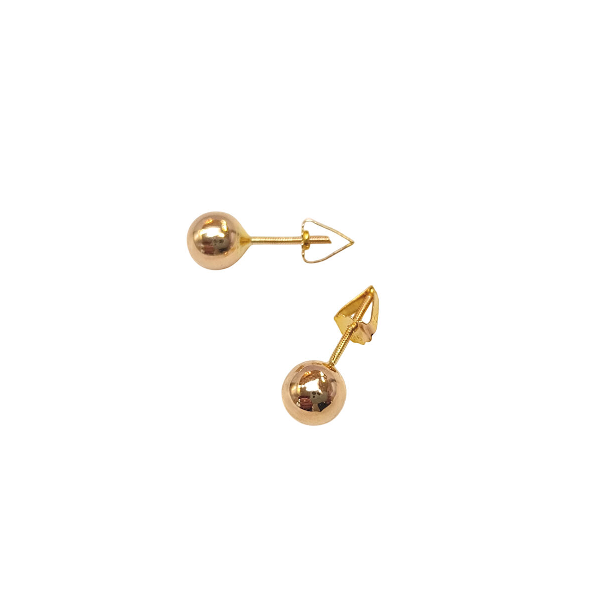 6mm Roze Klasik Top Küpe 14 Ayar Altın HD VİDEOLU