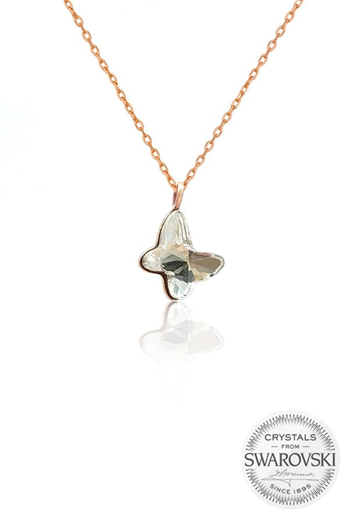  Swarovski Kelebek Gümüş Kolye