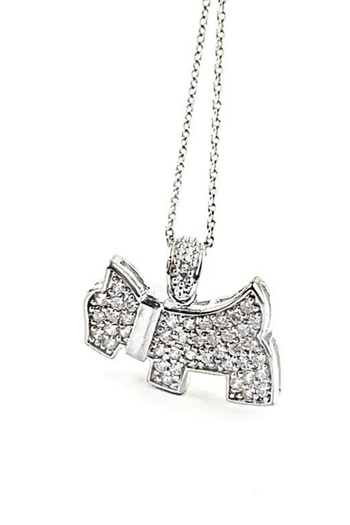 Zirkon Taşlı Gümüş  Kolye 