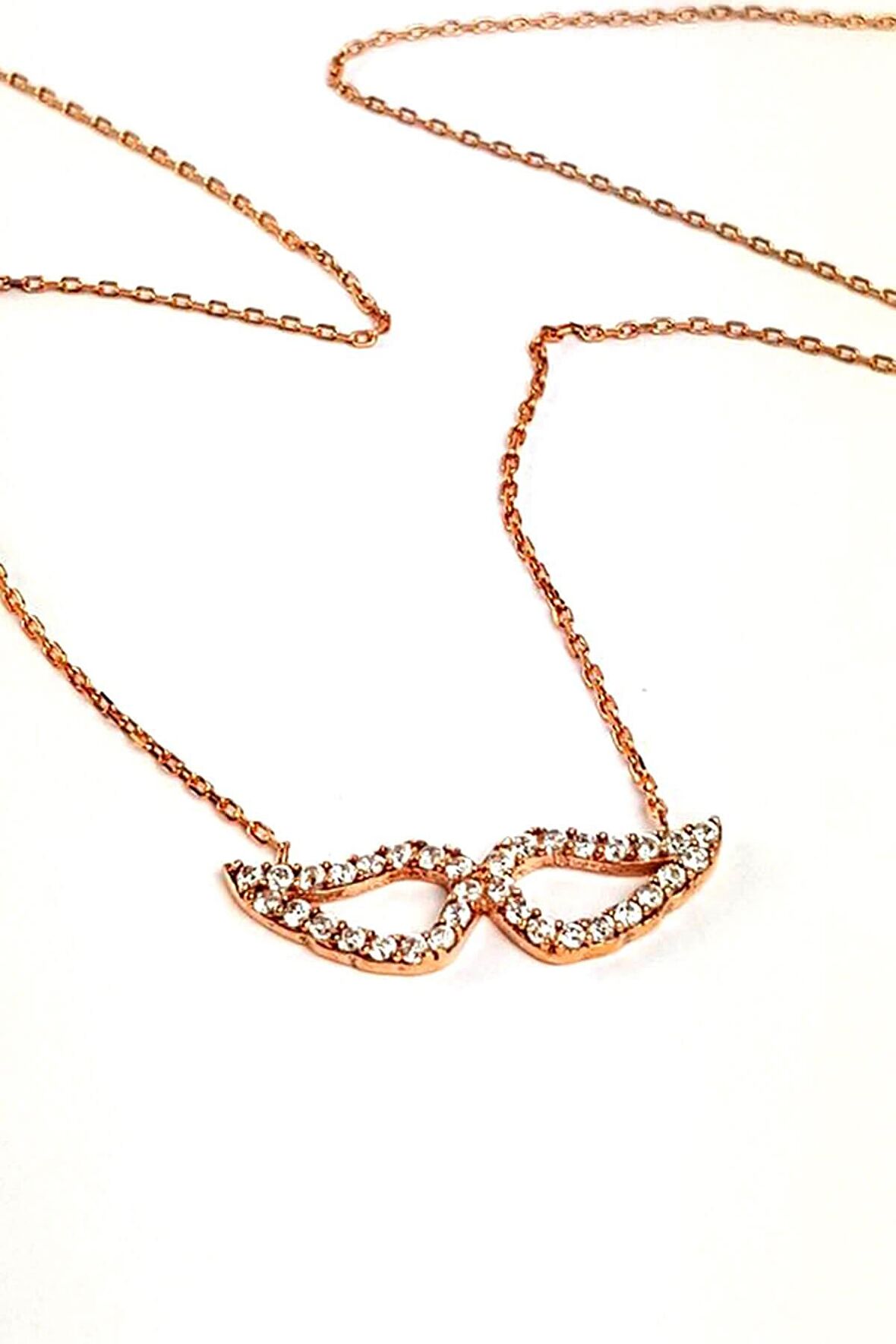 Melek kanadı Figürlü Gümüş üzerine rose altın kaplama kolye 