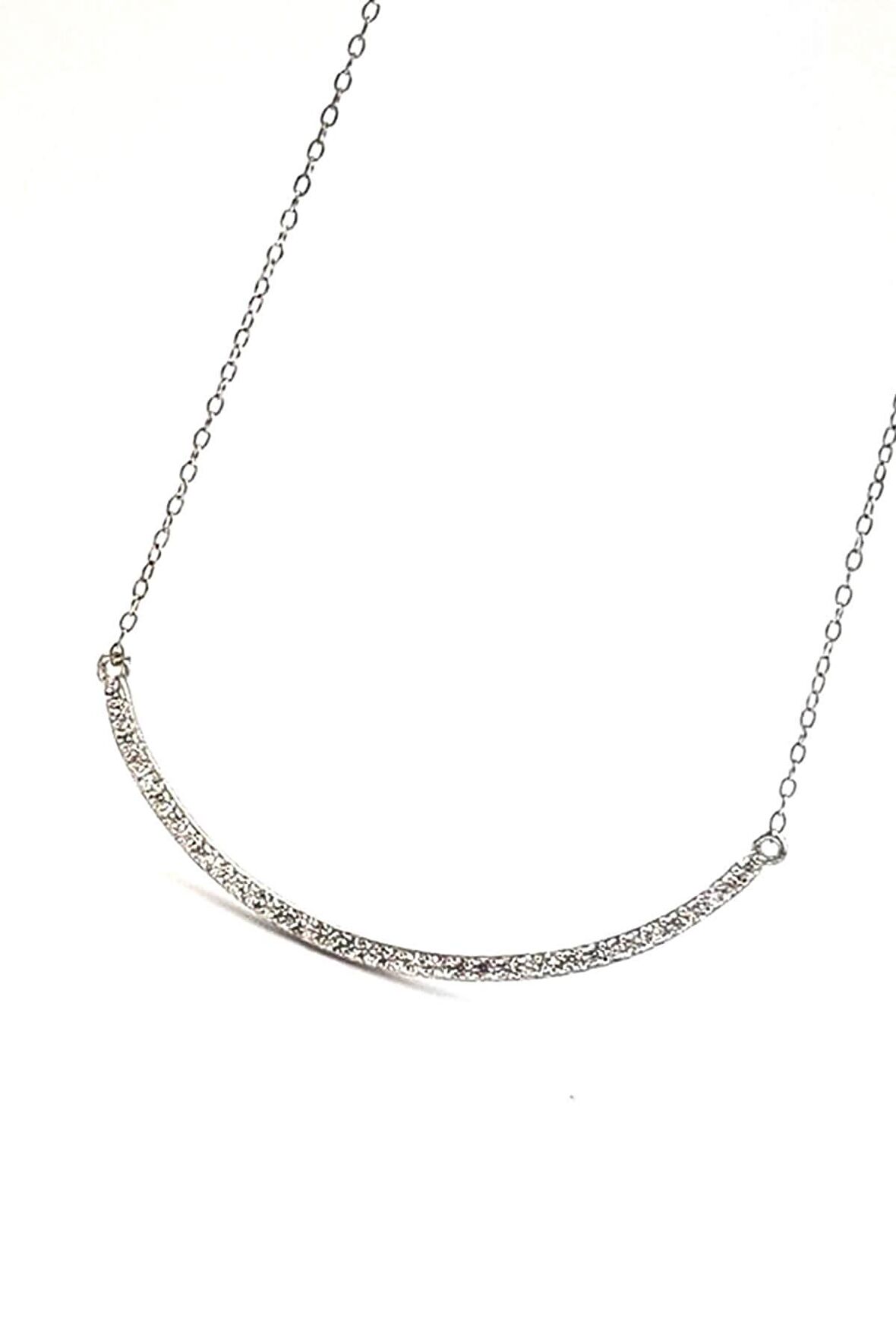 Pırlanta Işıltısında zirkon taşlı gümüş Kadın kolye 