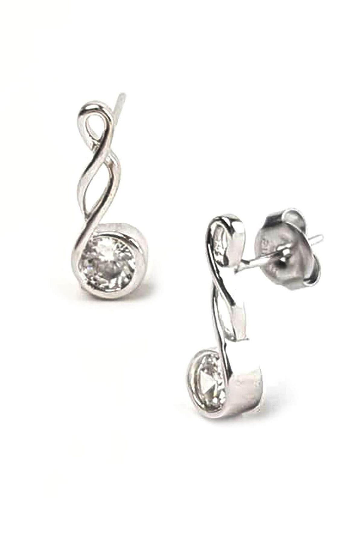 Modern zirkon taşlı gümüş Kadın küpe