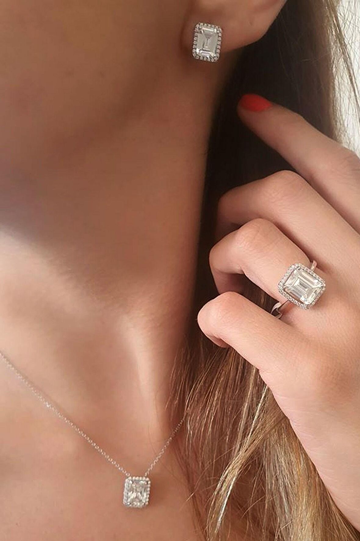 SKY DIAMOND Gümüş Lüks Takı Seti