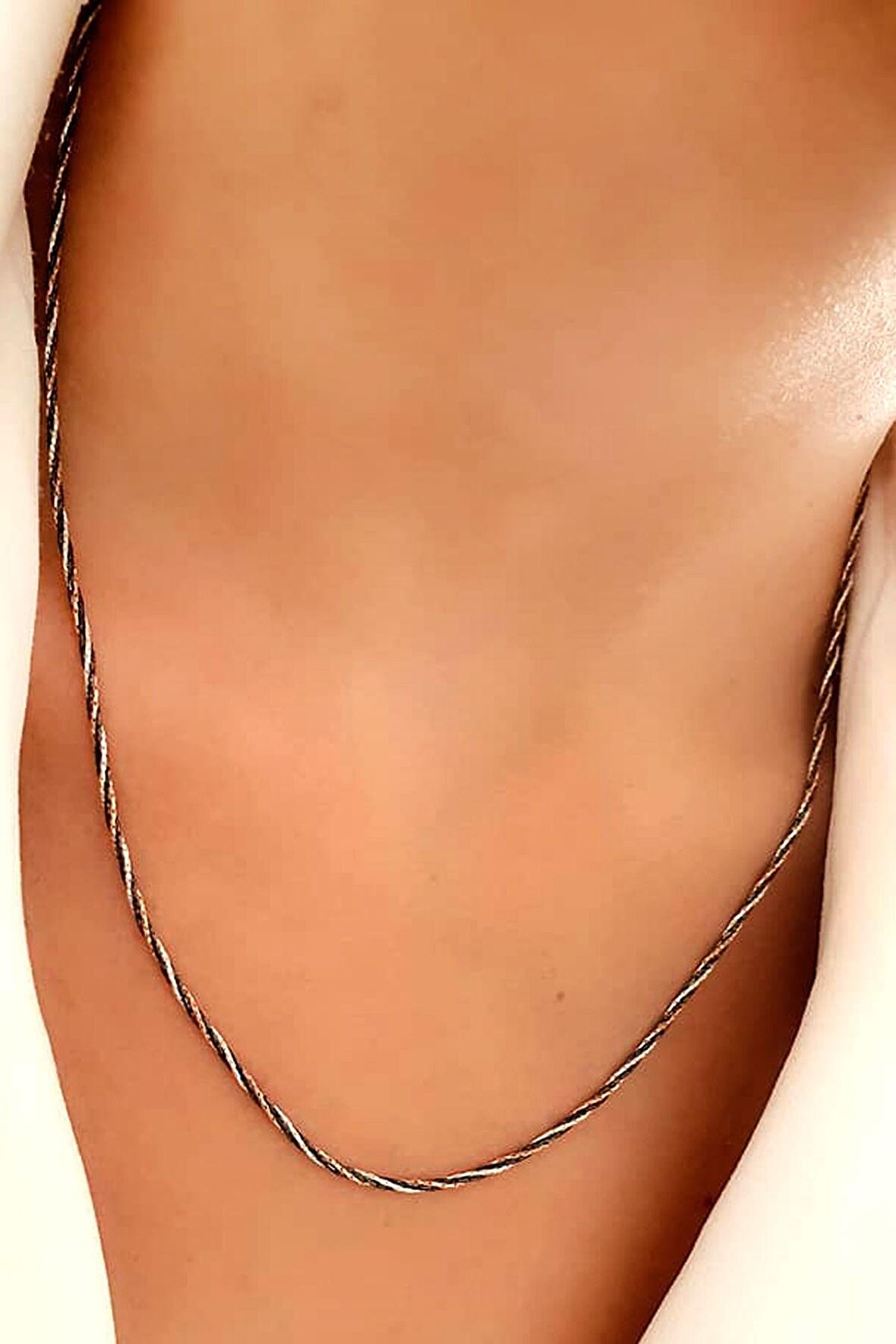 İtalyan tasarımı Gümüş 3 Renk Kolye 