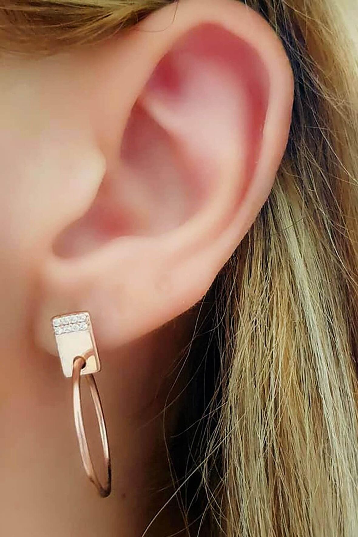 İtalyan tasarımı gümüş lüks halka küpe 