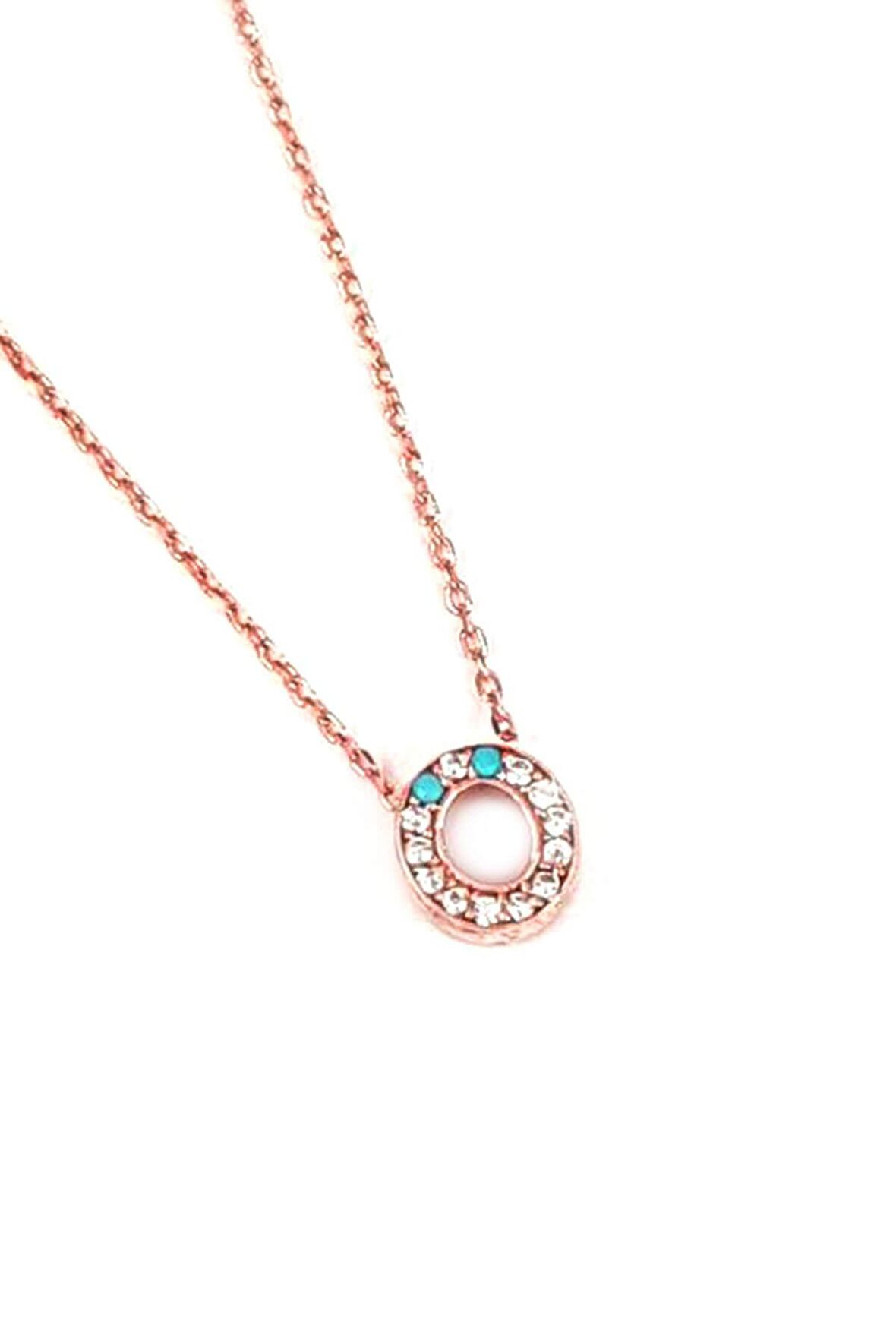Ö harfi gümüş rose minimal kolye